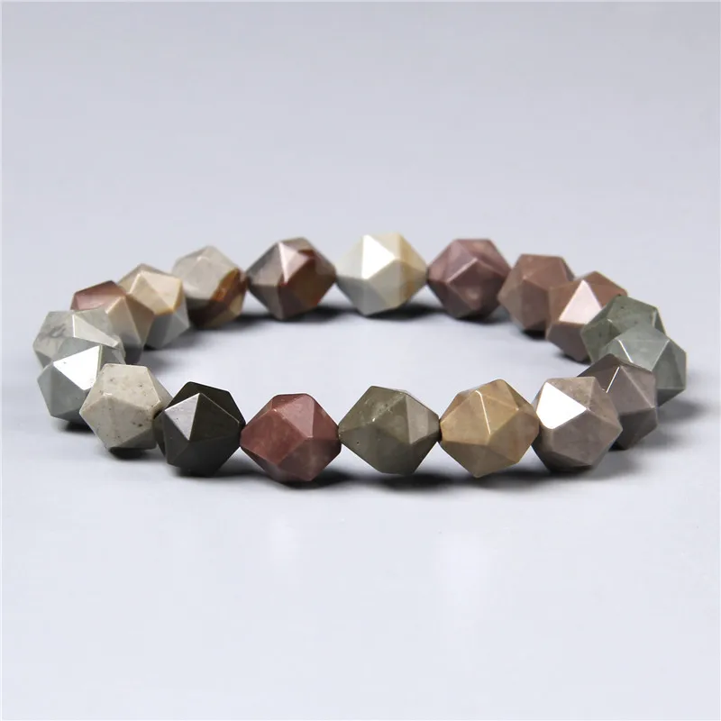 10 мм Граненый Серый Кристалл кварцевый камень бисер браслет синий Амазонит удача