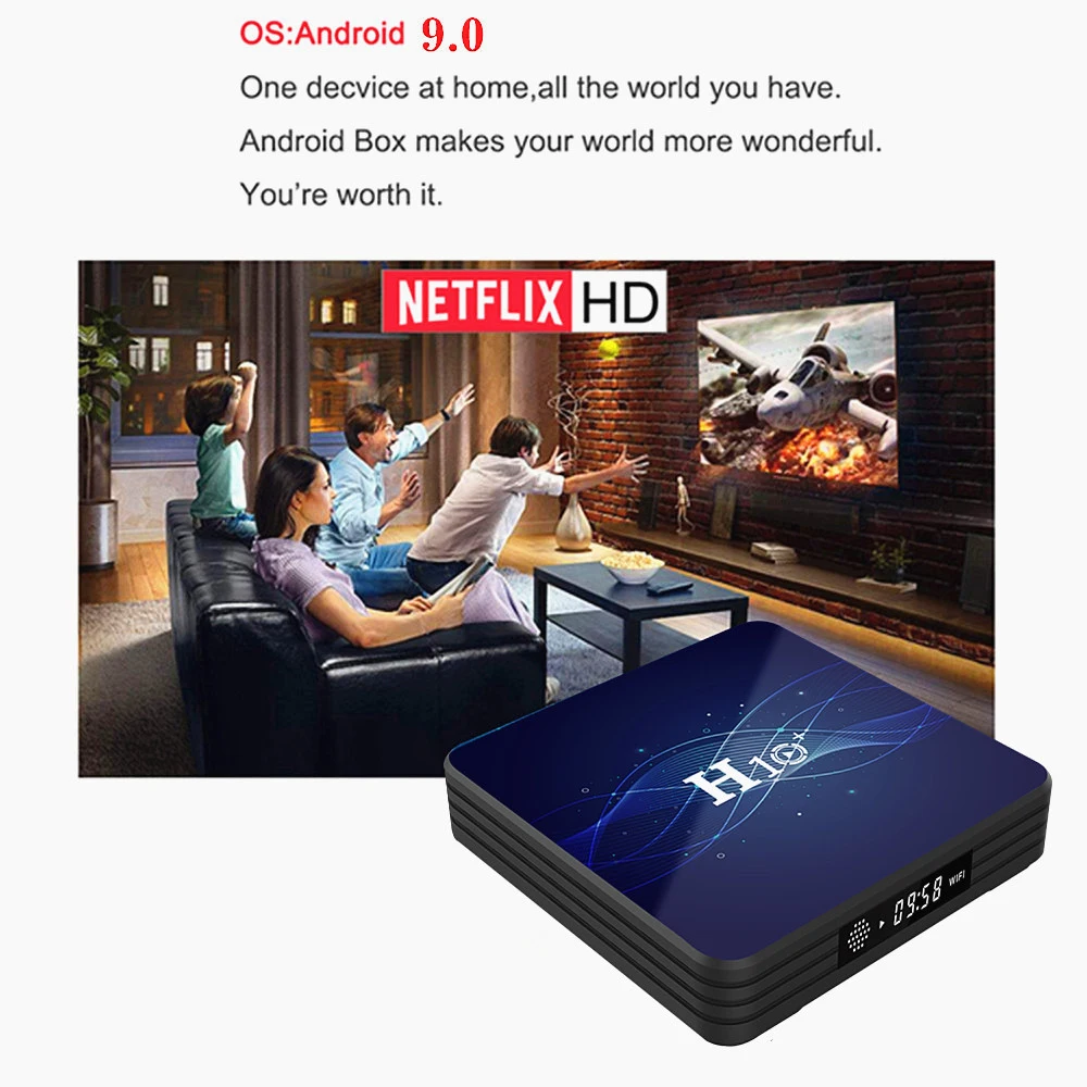 LED Display WIFI 4K Smart Media Player Android 9.0 H10+ Smart TV Box Dual Band Wifi Bluetooth 4.0 2+16G TV Box