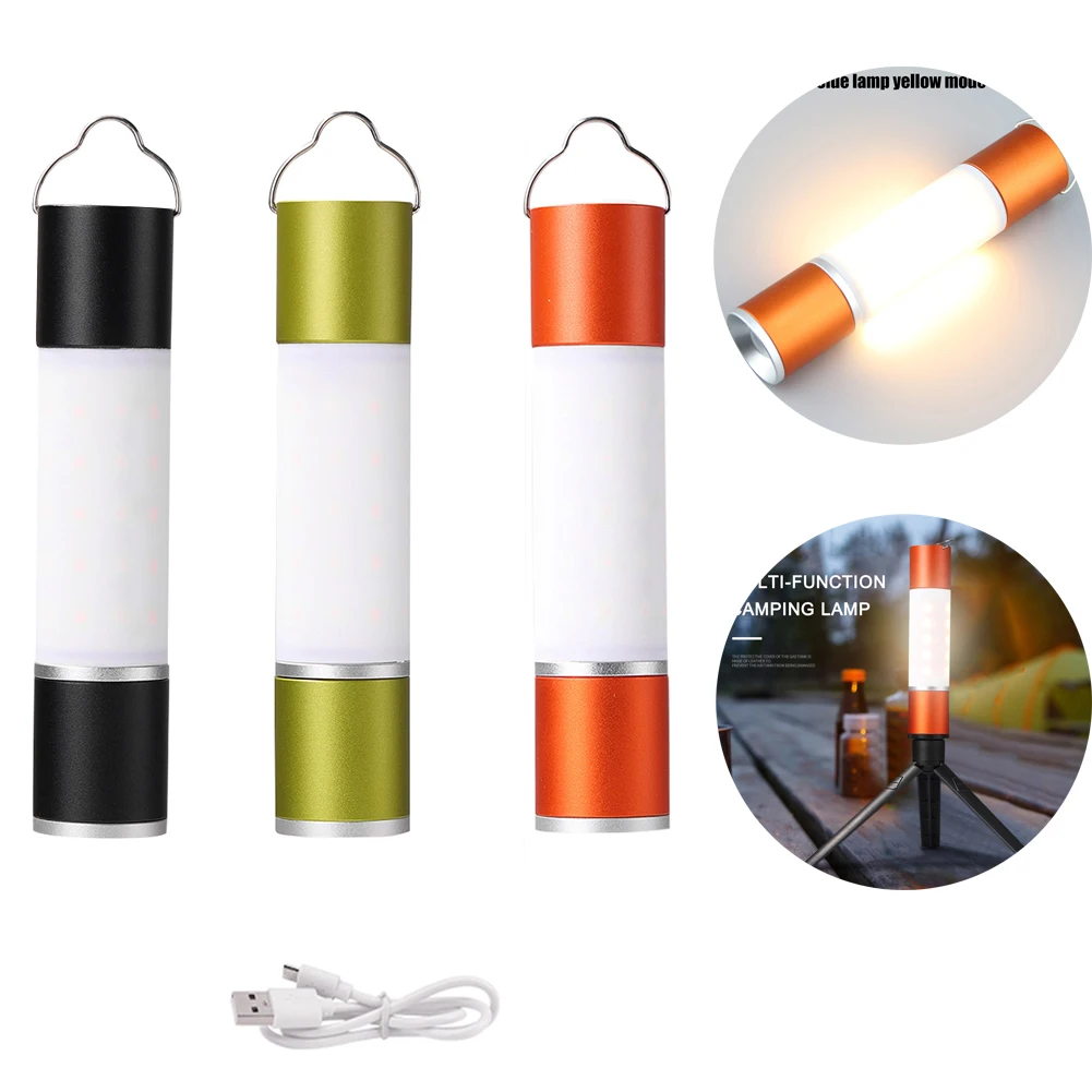 

Mini LED Telescopic Flashlight with Tripod Nuts USB Rechargeable Outdoor Camping Hiking Multifunctional Retractable Torch Light