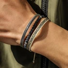 Браслет на руку мужской, из 2021 натуральных богемных бусин, тибетская простая веревочная цепочка, дропшиппинг, состаренный камень