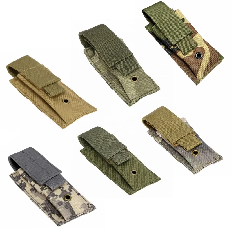 

Tactical Molle Single Pistol Magazine Pouch Knife Flashlight Holder Pouches Military Hunting Airsoft Ammo Mag Holster EDC Bag