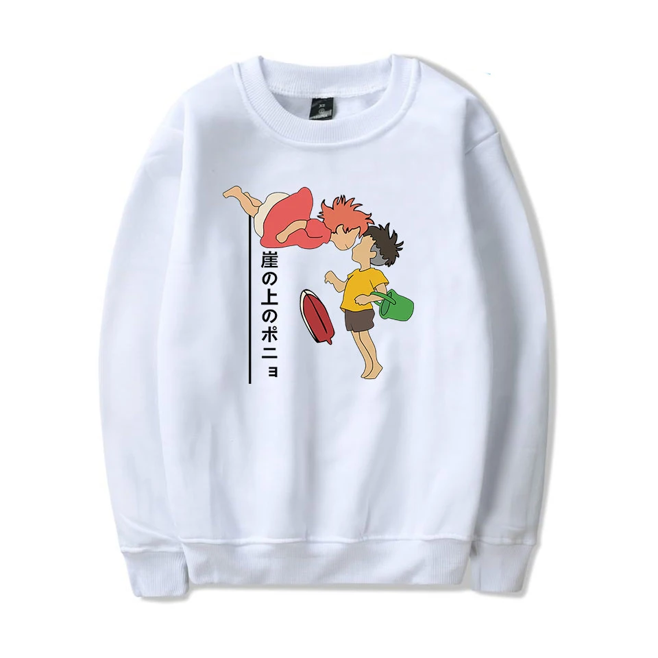 

Ponyo On The Cliff Sweatshirt Anime Printing Harajuku Hoodies Men Women Casual Sweatshirt Autumn Fashion Warm Crewneck Pullovers