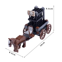 moc medieval chariot building blocks toys agricultural vehicle soldier carriage prison van accessories compatible kids gift