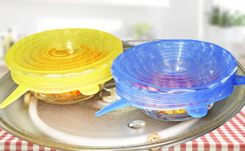 6 вещей/1 комплект набор экологически чистая силиконовая крышка для еды