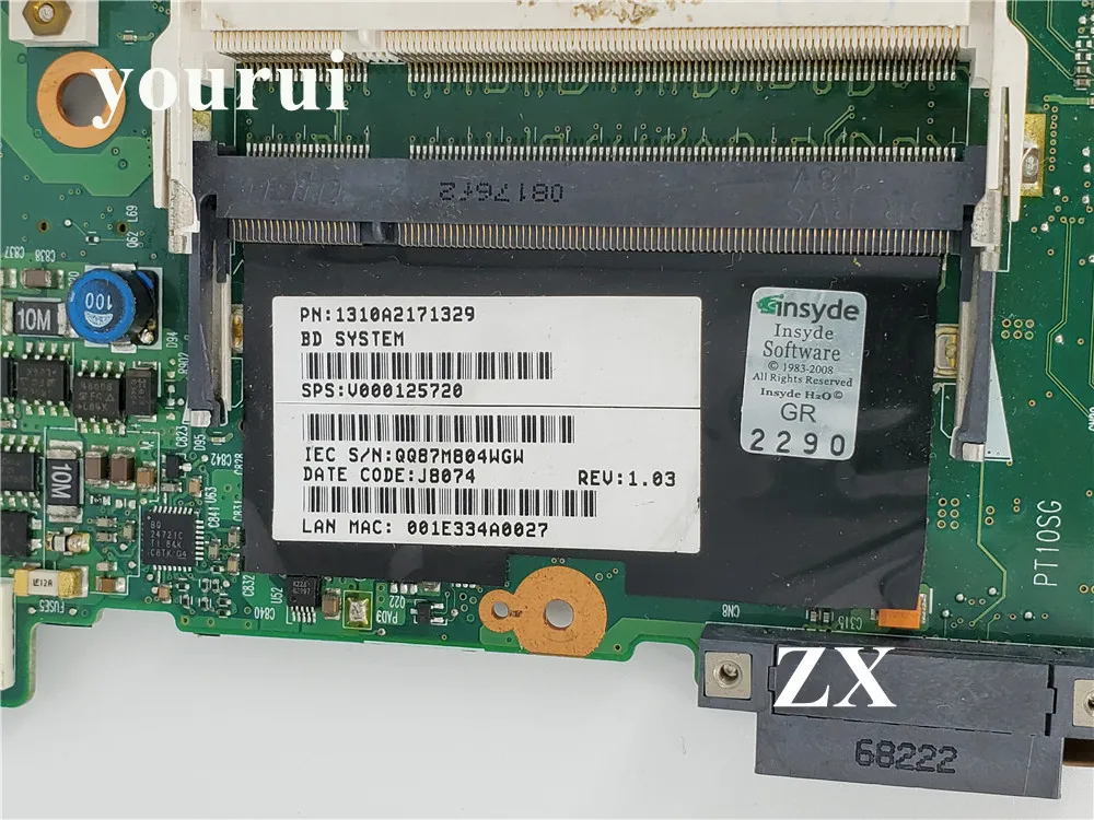 V000125720 материнская плата для ПК Toshiba Satellite A300 A305 6050A2171301 PT10SG основная плата 965PM DDR2 Бесплатный процессор