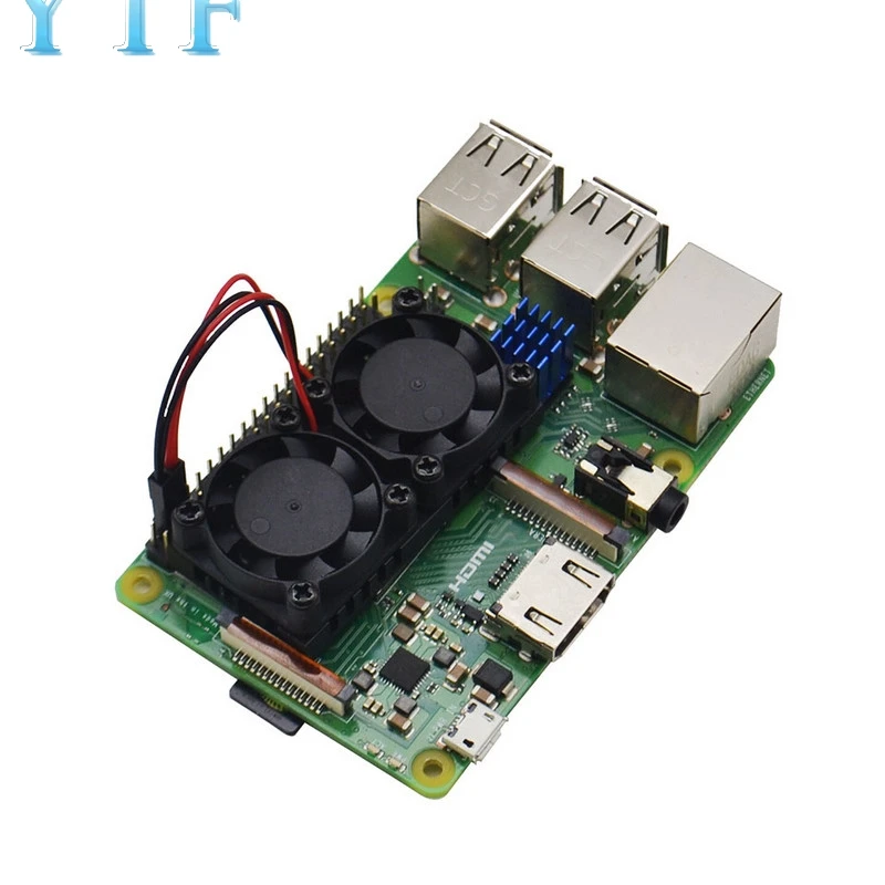 Raspberry Pi 4B 3B+ модель+(плюс) двойной вентилятор системы охлаждения модуль с радиатором для Pi3 B+/NESPi Корпус Ультратонкий вентилятор