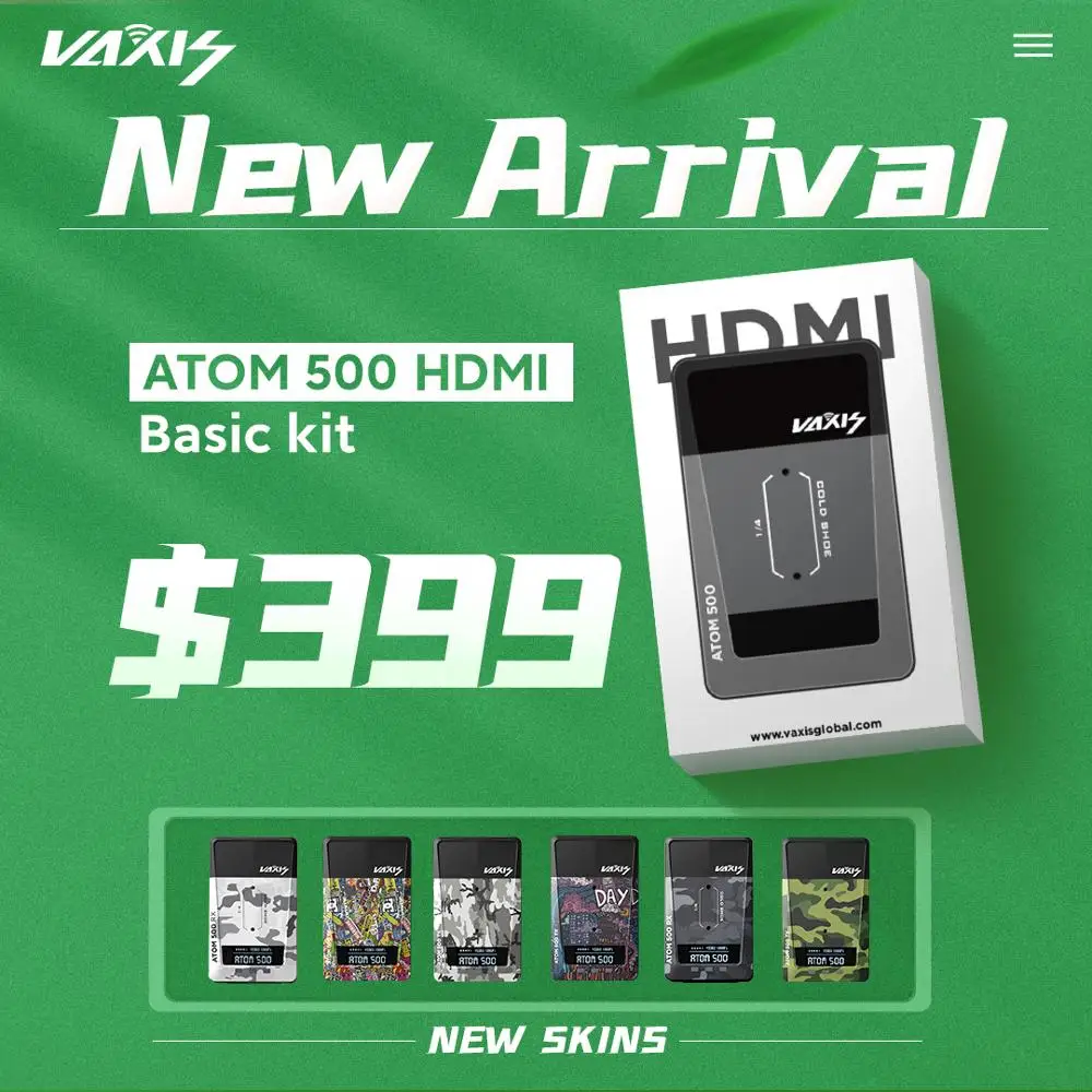 Vaxis ATOM 500 Dual HDMI Basic Kit Беспроводная система передачи 1080P HD изображение видео