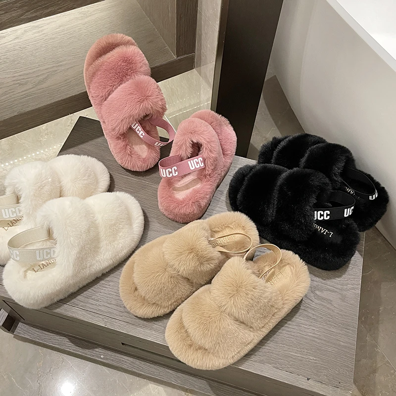 

Luxury Brand Peep Toe Thick Sole Women Slippers Green Corduroy Flat Outwear Ladies Slides Summer Autumn Runway Flip Flops Women