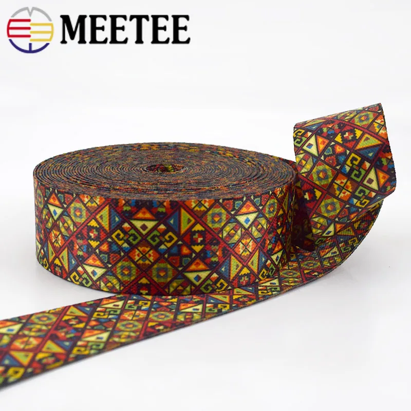 5 м 38 мм полиэфирные ленты с принтом этнические для одежды ремень пояса