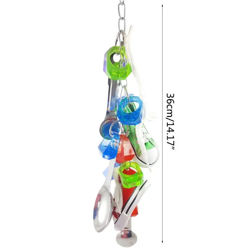 Игрушка для укуса попугая птицы из нержавеющей стали ложка совок кроссовки