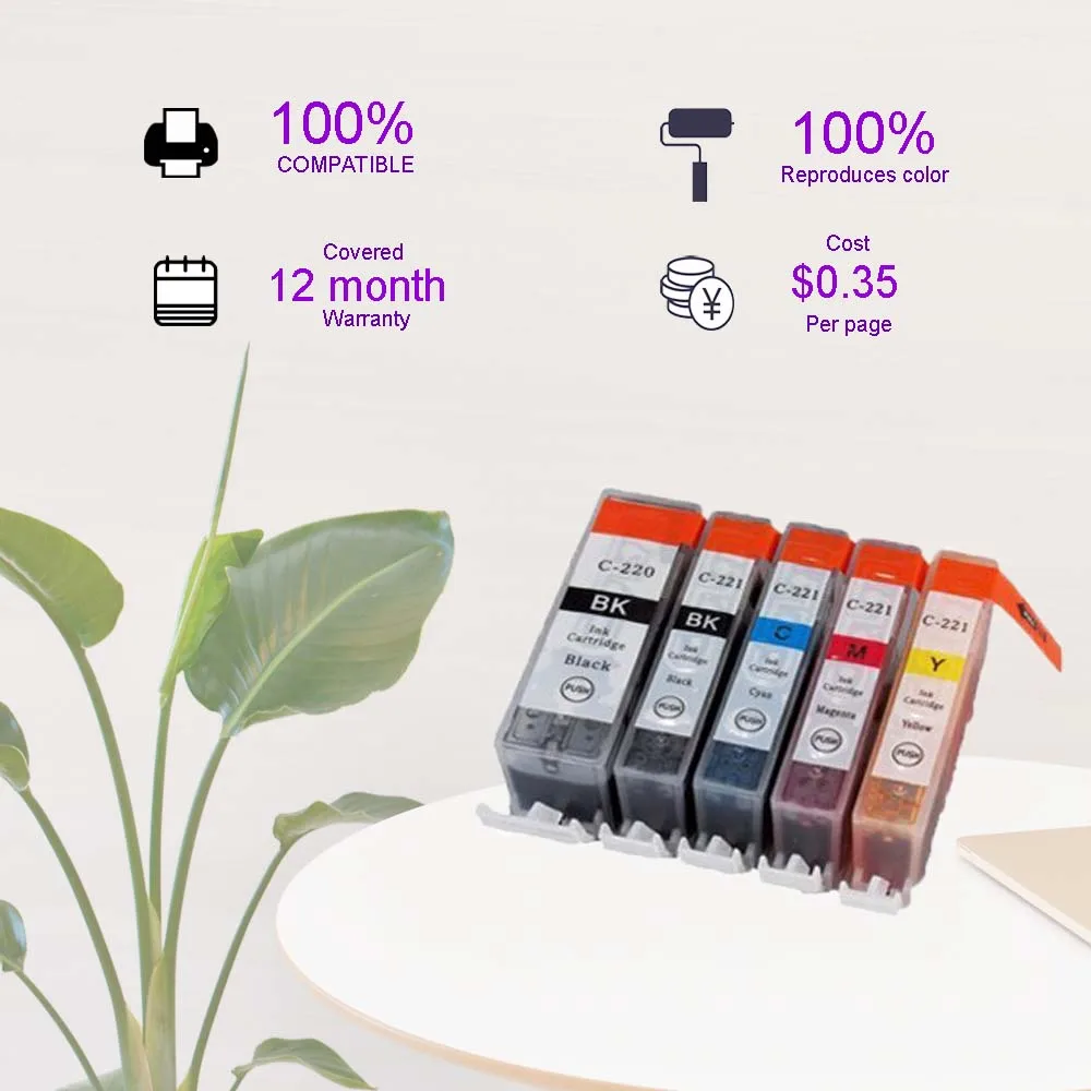 10PK PGI-220/CLI-221 Compatible with Ink Cartridges for Canon PIXMA MP560 MP620 MP620B | Компьютеры и офис