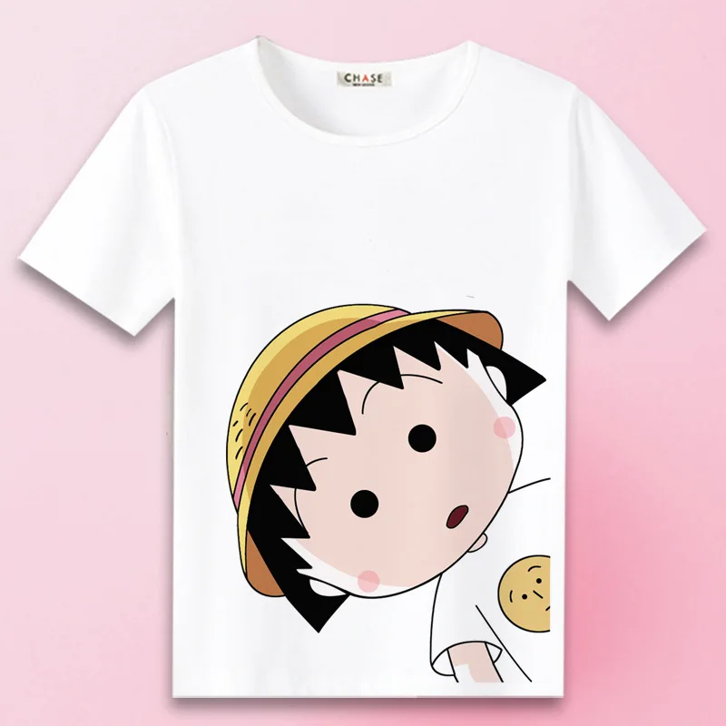 

2021 New Style Cherry Maruko Children's Printed T-shirt Anime Clothes Boys Girls T-shirt loose short-sleeved T-shirt summer