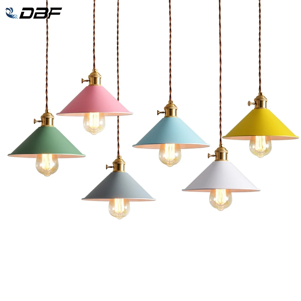 

[DBF]Loft Vintage Industrial Pendant Light Nordic Retro Iron Lights Edison Lamp Lighting Fixture For Cafe Bar Home Lighting E27