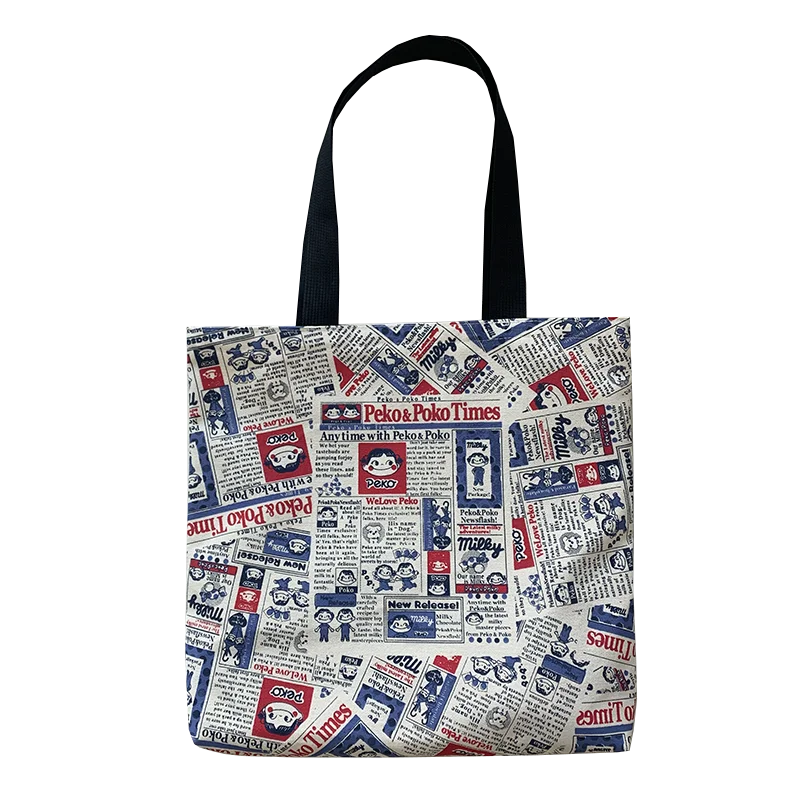 

2020 women allover print reusable canvas tote shopping bag shoulder bag grocery bag