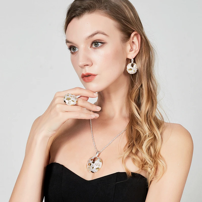 Nandudu Новое поступление античное большое круглое кольцо для женщин модное