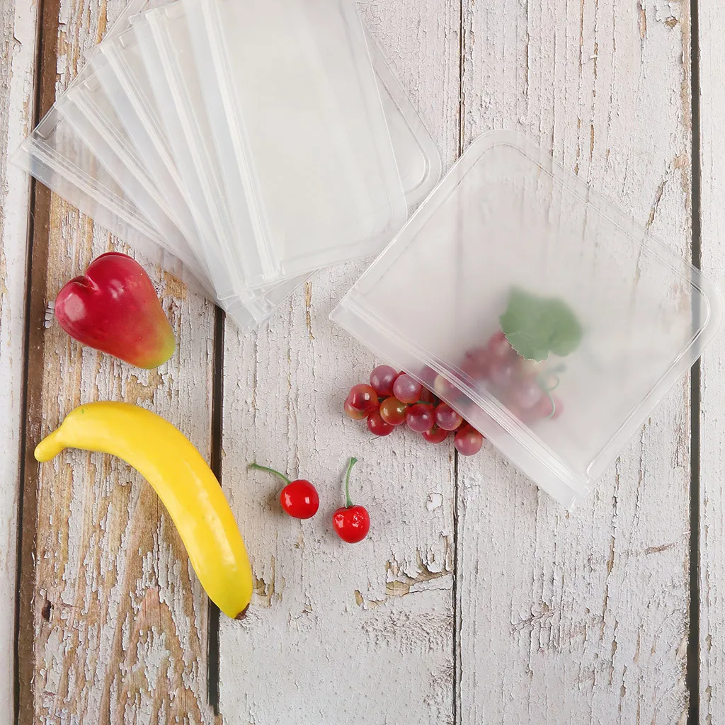 Полупрозрачная многоразовая сумка для хранения продуктов морозильная камера