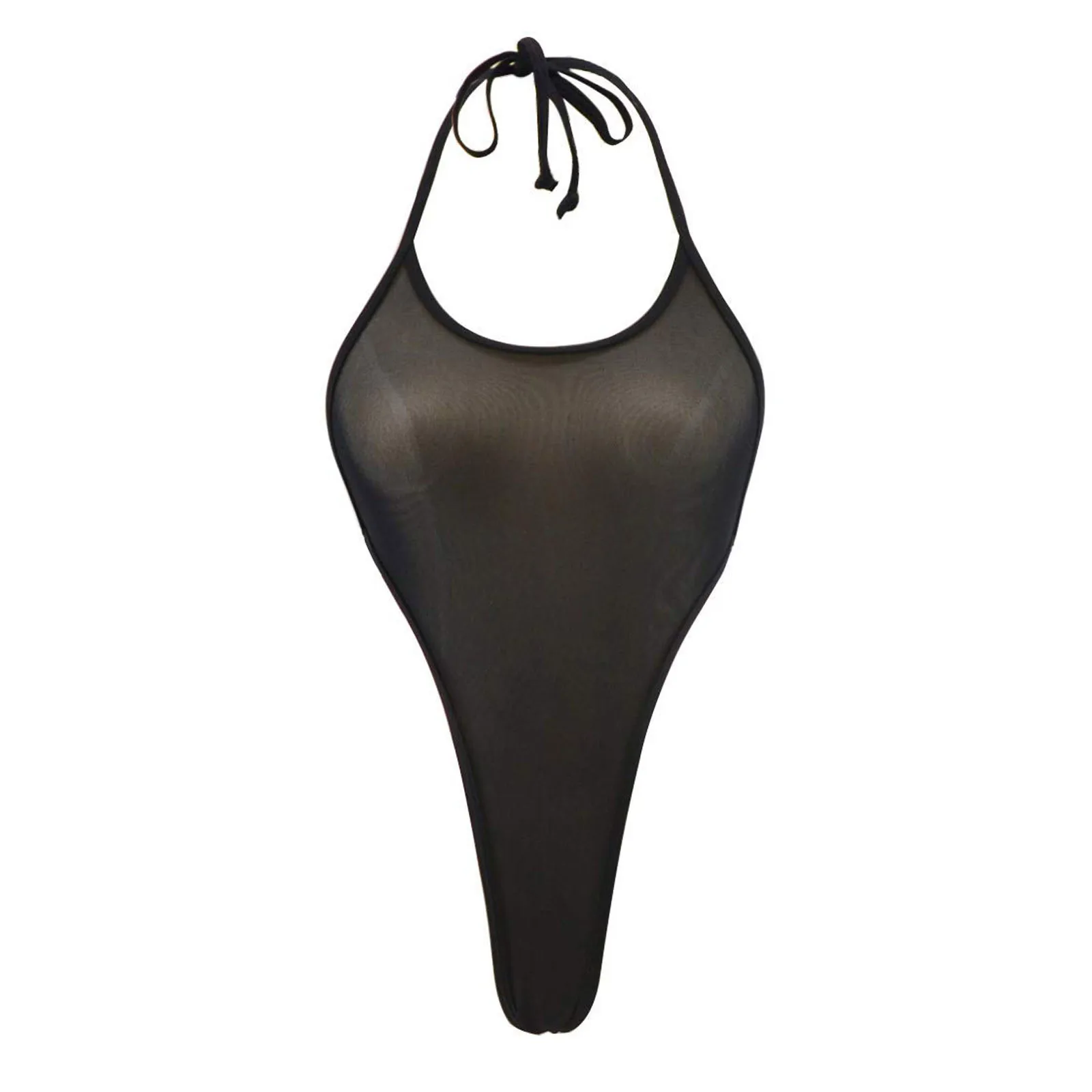 Женское сексуальное прозрачное Боди без рукавов с бретельками и открытой спиной