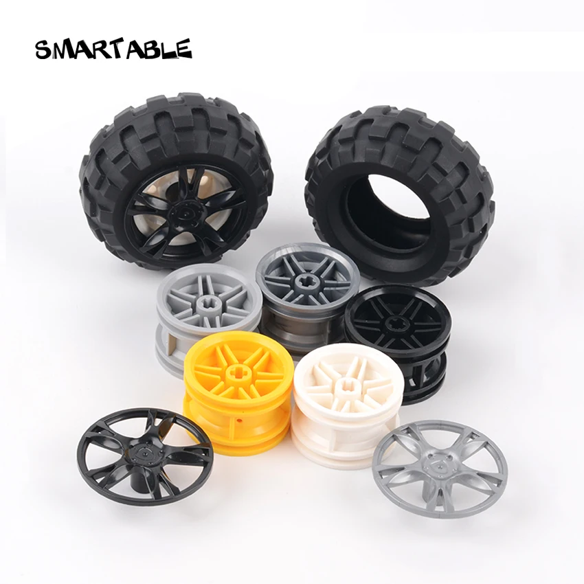 

Колесная шина Smartable techn56 x 26 мм, детали MOC, строительные блоки, игрушки для автомобиля, образовательный подарок, совместим с 55976 + 56145 5 шт./лот