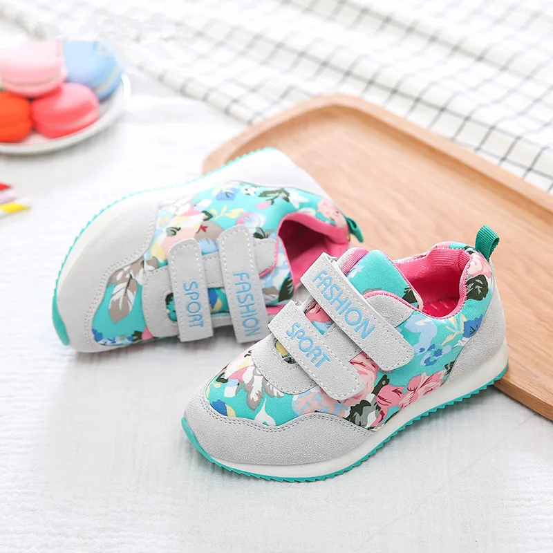 

Autumn Fashion Children's Shoes Outdoor Flower Printed Girls Princess Shoes Casual non slip Kids Sneakers Shoes EUR size 26-36