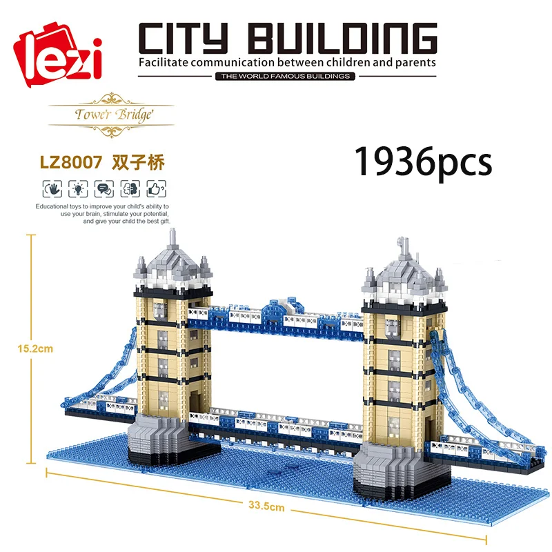 

World Architecture Eiffel Tower Big Ben Leaning Tower White House Sydney Opera House Diamond Building Blocks Children Adult Toys