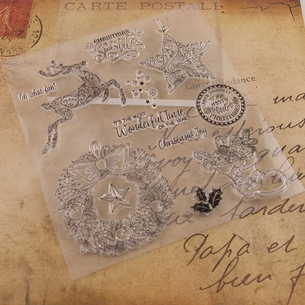 

Christmas Deer Boots Silicone Clear Seal Stamp DIY Scrapbooking Embossing Photo Album Decorative Paper Card Craft Handmade Gift