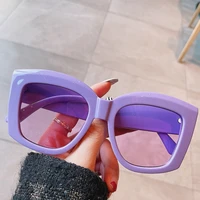 soei retro oversized square colorful sunglasses women fashion shades uv400 trending men purple orange sun glasses