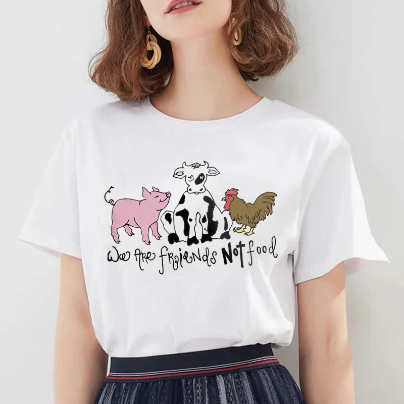 BONJEAN женские панк Харадзюку Винтаж Ulzzang мультфильм корова футболка женский