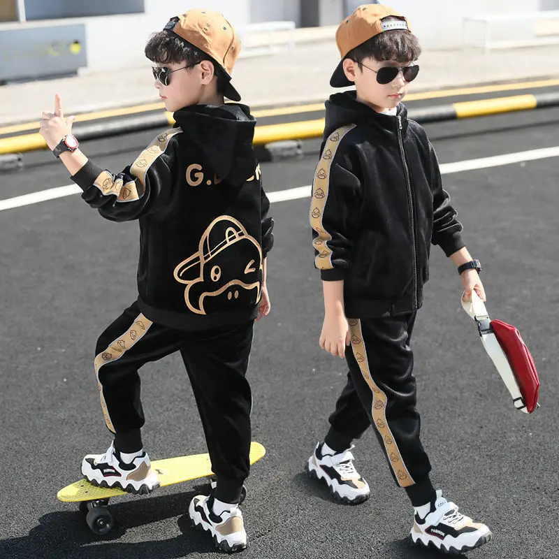 

autumn Winte Kids Clothing Set 2021 Boys Tracksuit Long Sleeve Sweatshirts+pants Clothes Sets For Teenager Sports Suits 4-12t