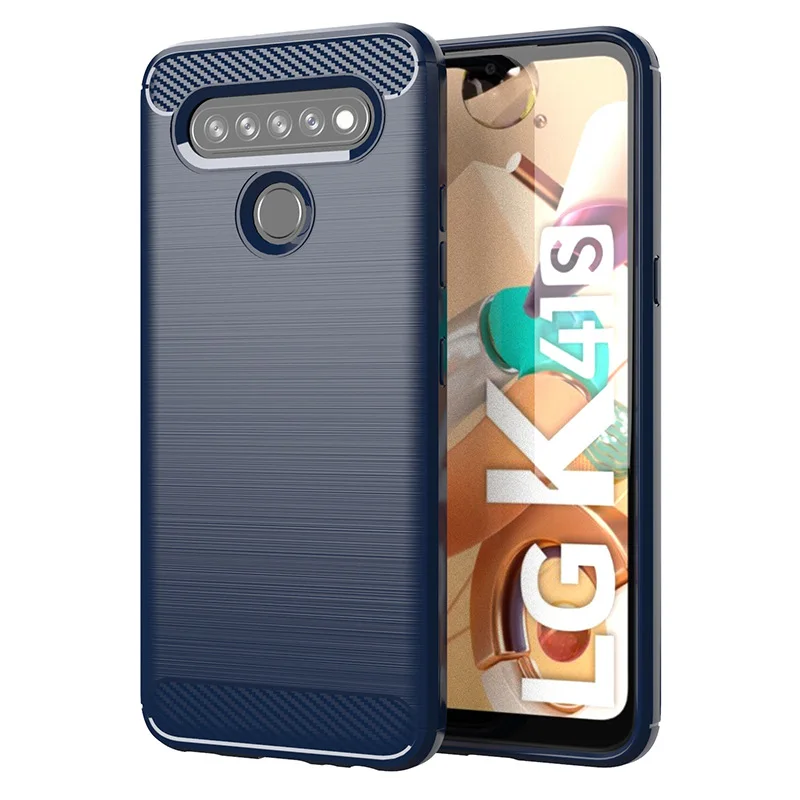 

For LG K41S Soft Carbon Fiber Shockproof Bumper Full Protection Silicone Phone Case For LG K41S Protective Coque
