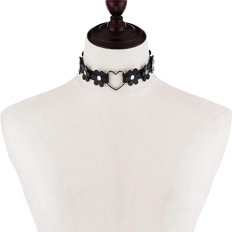 В форме сердца в винтажном стиле из искусственной кожи ключица цепочка ожерелье