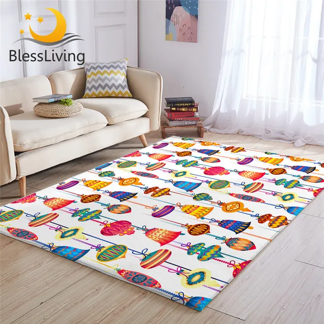 BlessLiving Wind Chimes Large Carpets for Living Room Bells Floor Mat Colorful Soft Area Rug 122x183cm Festival Tapis Chambre 1