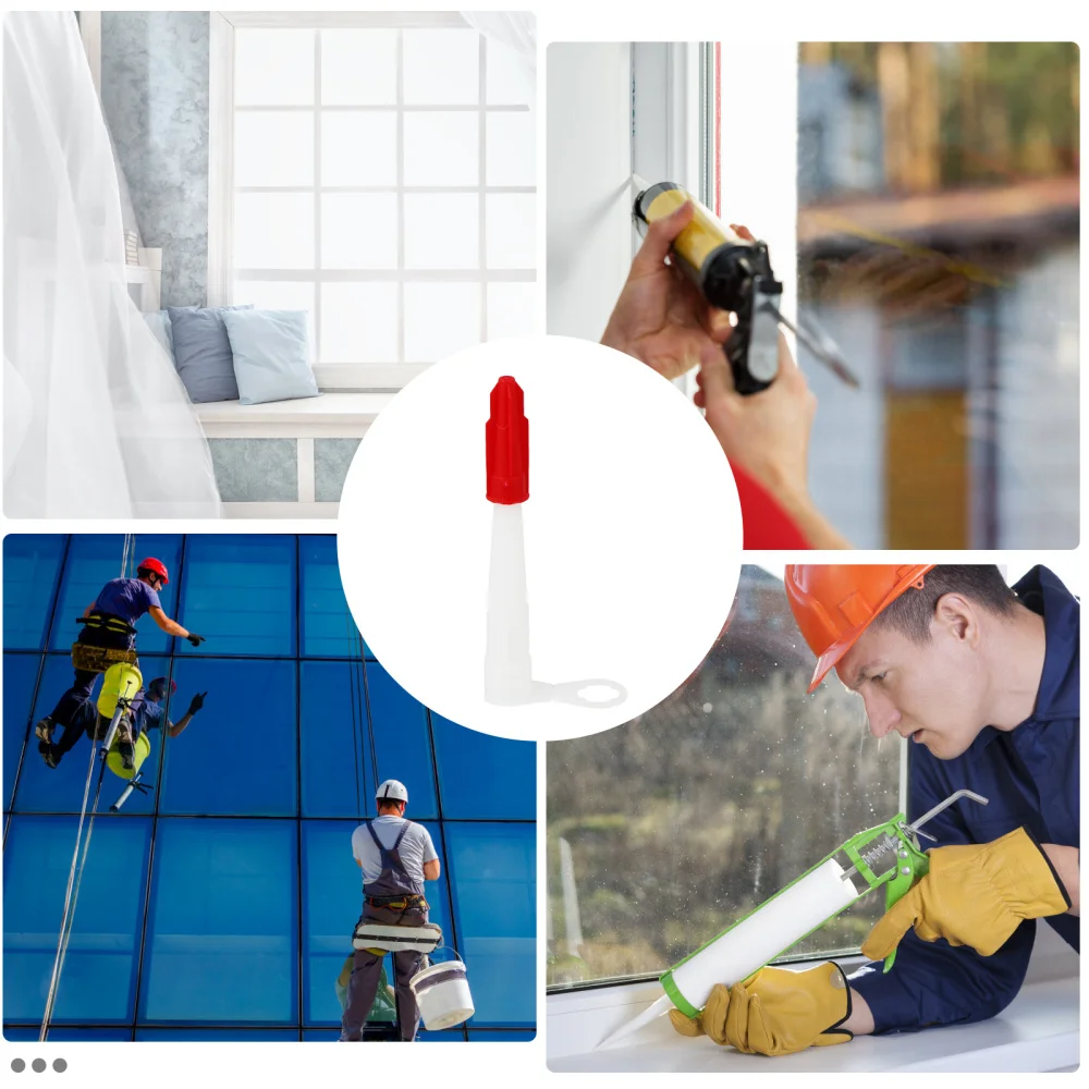 

20pcs Durable Caulk Nozzles Silicone Tube Nozzles Glue Nozzles with 20pcs Caps