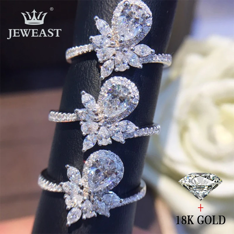 Natural Diamond 18K Gold Pure Ring Beautiful Gemstone Good Upscale Trendy Classic Party Fine Jewelry Hot Sell New 2020 | Украшения и
