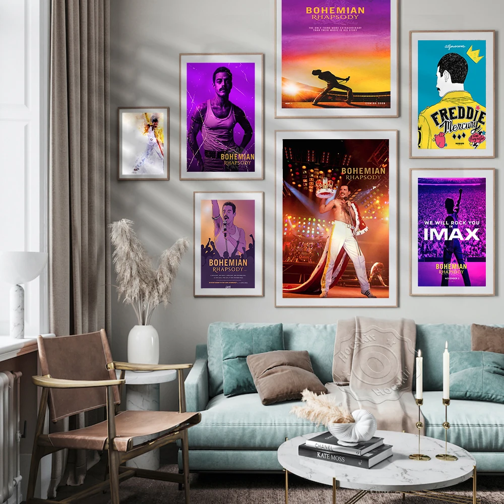 

Rock Band Freddie Mercury Poster Music Star Wall Pictures Fans Room Gift Canvas Wall Stickers Bar Pub Club Wall Art Painting
