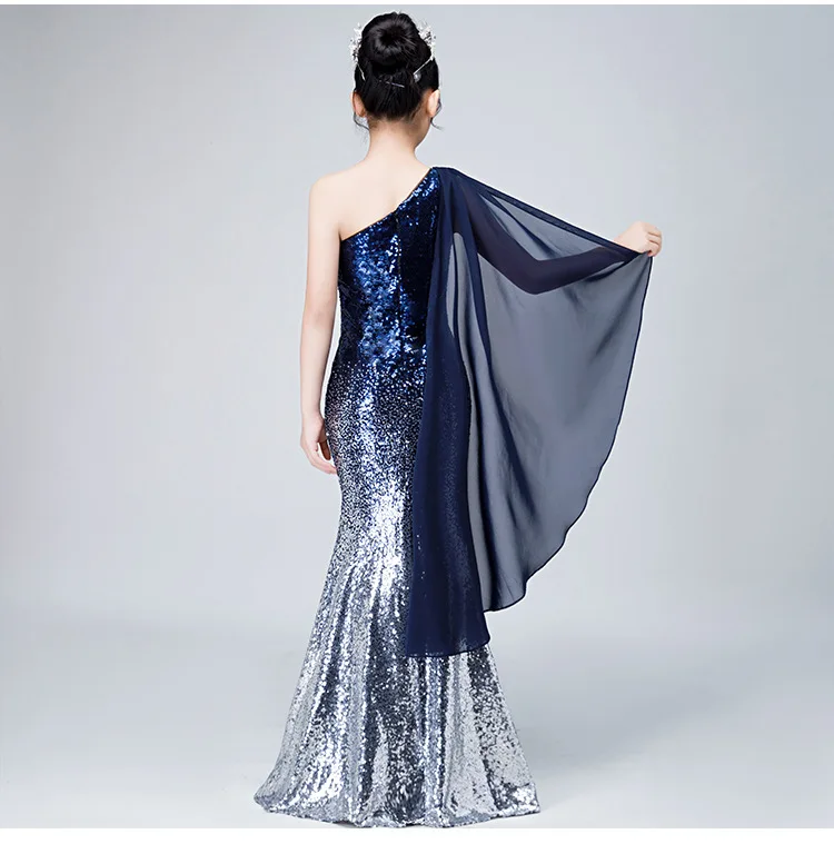 Платье принцессы с юбкой годе для девочек роскошное вечернее платье блестками