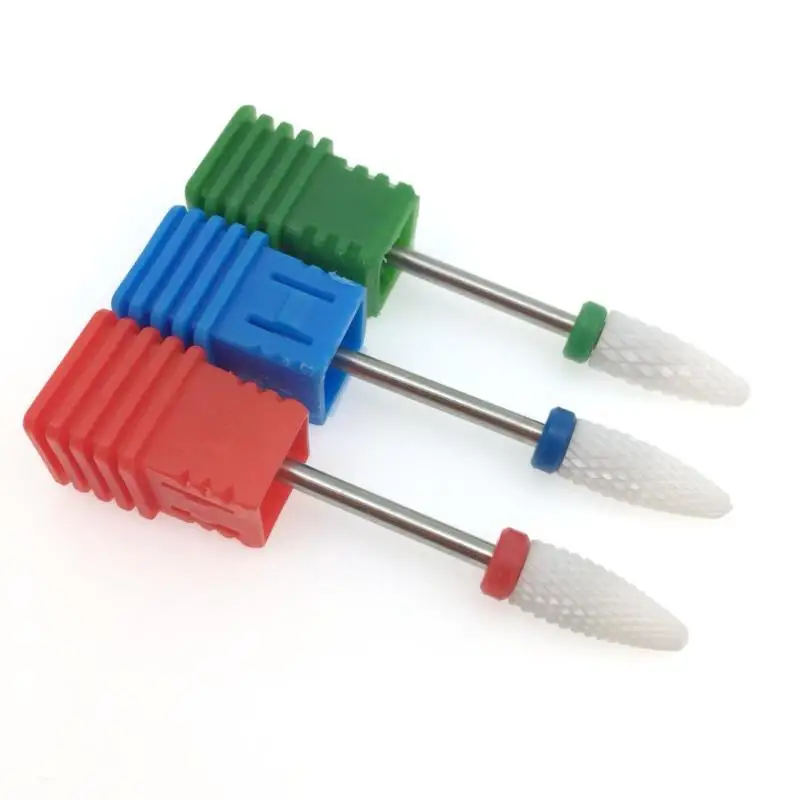 3 типа керамический сверло для ногтей 3/32 &quotвращающиеся режущие биты маникюра