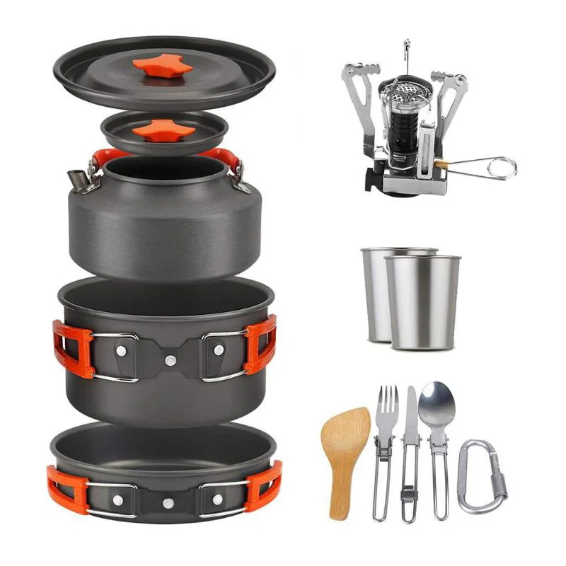 1 Набор антипригарная посуда с ложкой вилкой ножом и чайником для 2 3