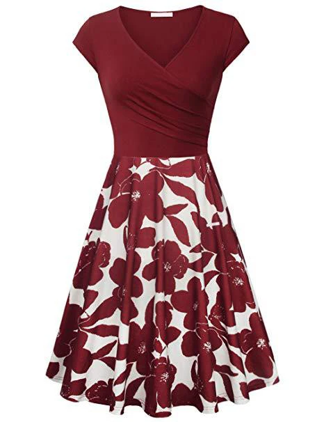 Летнее платье женское элегантное с коротким рукавом платья перекрестными