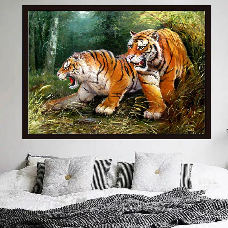 Набор для алмазной вышивки с изображением тигра | Дом и сад