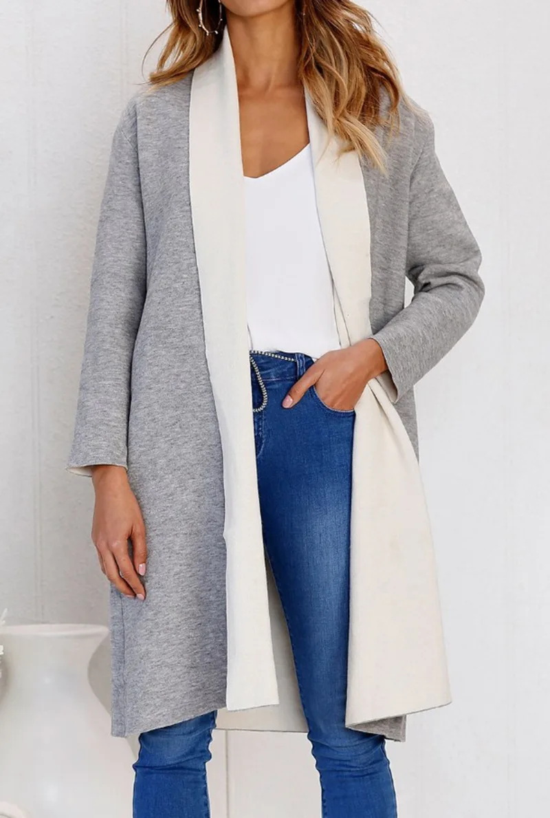 

2019 New Spring Fall Jacket Coats Female Outerwear Jaqueta Mujer Casual Pocket Long Coat Women Long Sleeve Space Cotton Cardigan