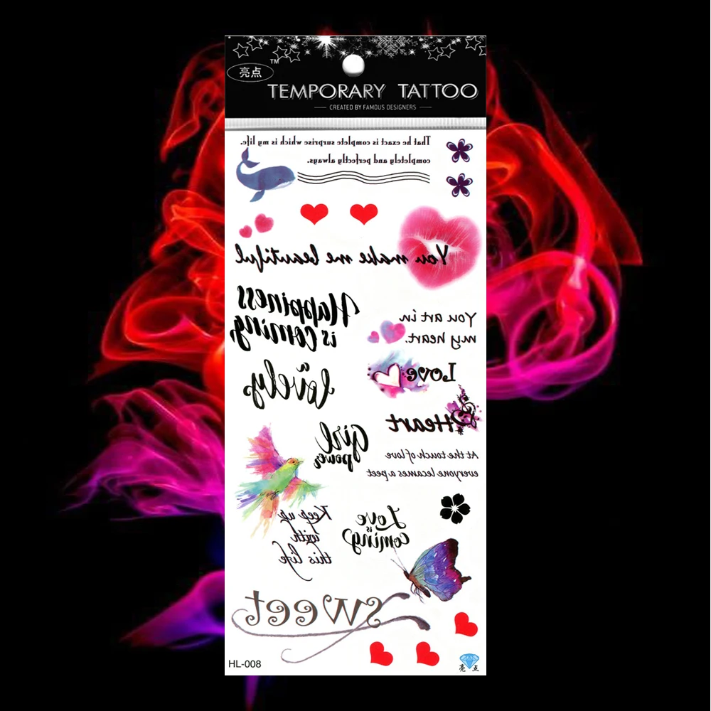 5 шт./лот милые тату с цветами детские поддельные татуировки пауком женские