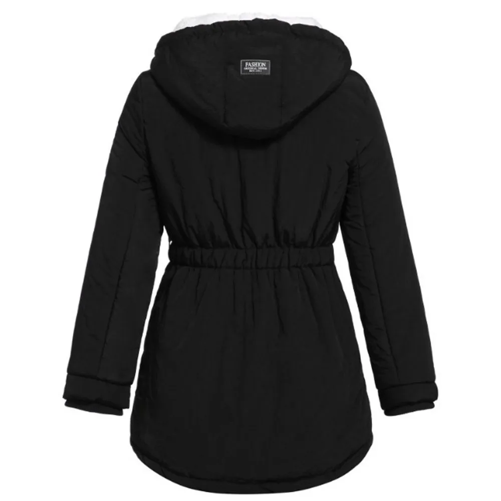 Женская Стеганая куртка с капюшоном черная Повседневная утепленная в готическом