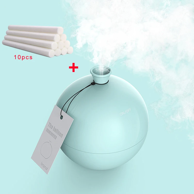 Skyblue 10 Filter USB Balloon Mini Air Humidifier Aroma Diffuser Water Mist Maker for Home Car Ultrasonic Humidifier Diffusers White Pink Blue - Цвет: Skyblue 10 Filter