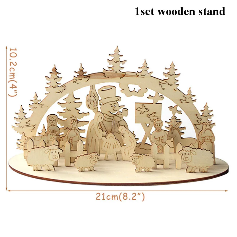 1set wooden decor a Веселые рождественские подарочные сумки Рождественская елка пластиковая упаковочная сумка Снежинка коробка с рождественскими конфетами новогодний спрос среди детей сумка Noel Navidad - Цвет: 1set wooden decor a