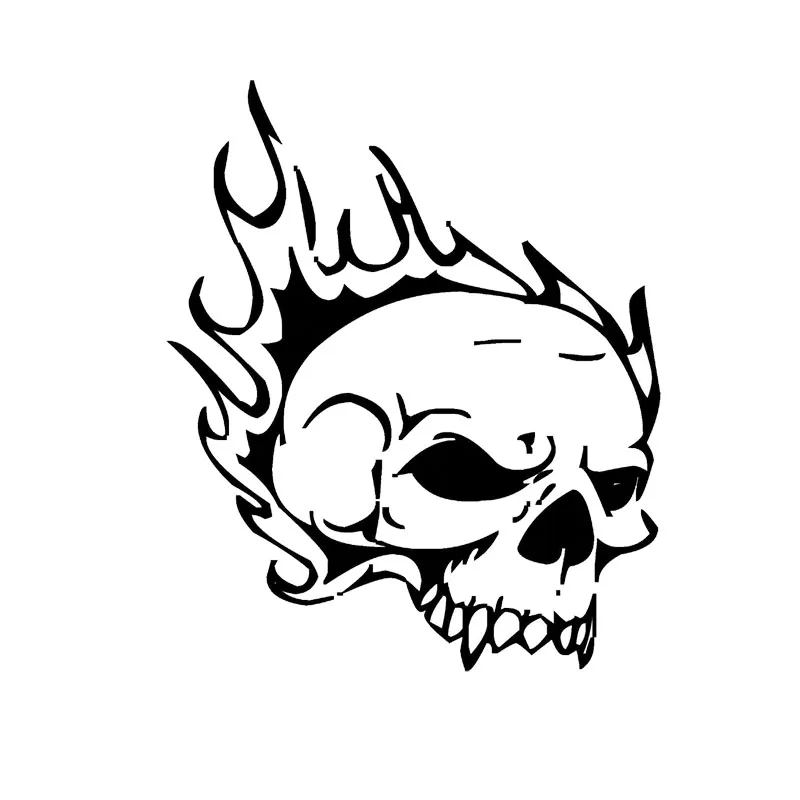 

Car Sticker Creative Personality Skull Skull Motorcycle Sticker Funny Cartoon Sticker PVC Car Sticker Black/White, 15cm*13cm