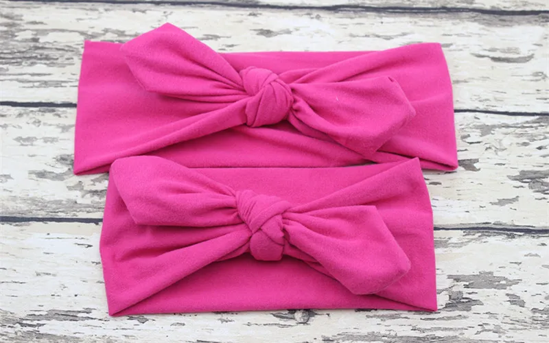 2Pcs Mama &amp Baby Headwear Toddler Girls Mom Elastic Bow Knotted Turban Hair Band Headband Fashion Princess Children | Детская одежда