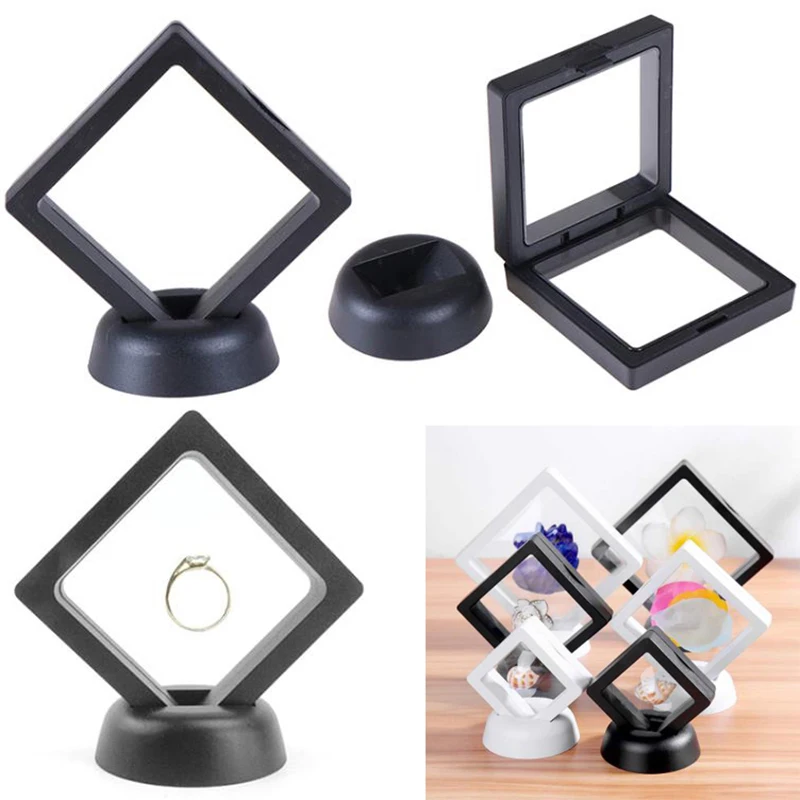 

Square 3D Floating Jewelry Coin Display Frame Holder Box Case Stand Home Decorations