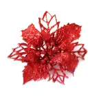 6 видов цветов Рождественское украшение, блестящие цветы, искусственные цветы, украшение для рождественской елки, рождественские украшения для дома