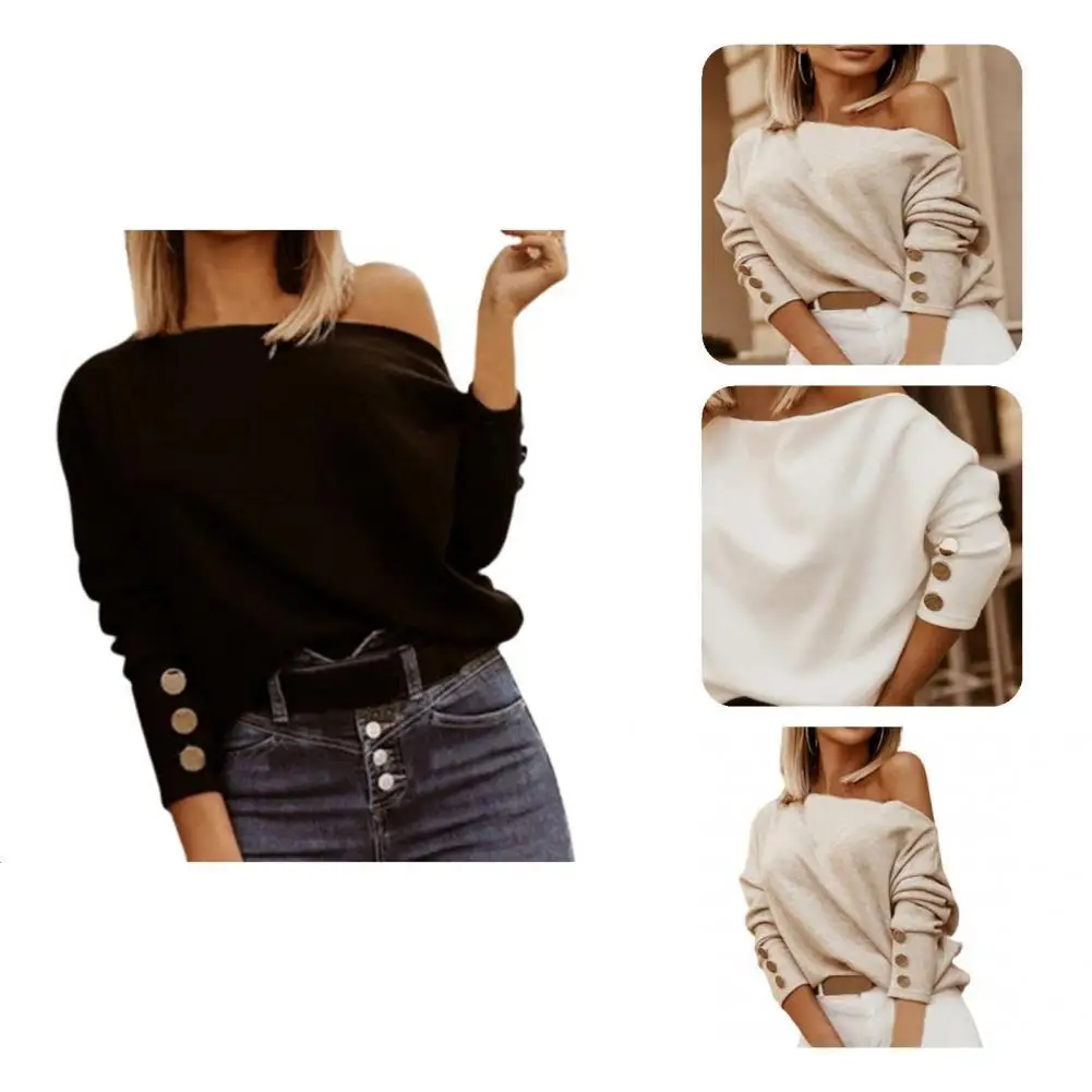 

Pullovers Shirt Eye-catching Trendy Long Sleeve Fine Workmanship Women Tops