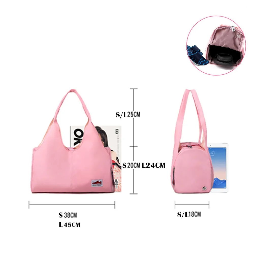 Women's Bag Nylon Yoga Mat Carry Shoulder Handbag Ladies Academy Female Travel Bolsas Duffle Shoe Bags For Gym Sports  Fitness